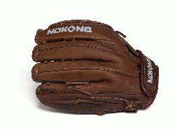 Fast Pitch Softball Glove. Stampeade leather close web and velcro closure back. Nokona Elite p